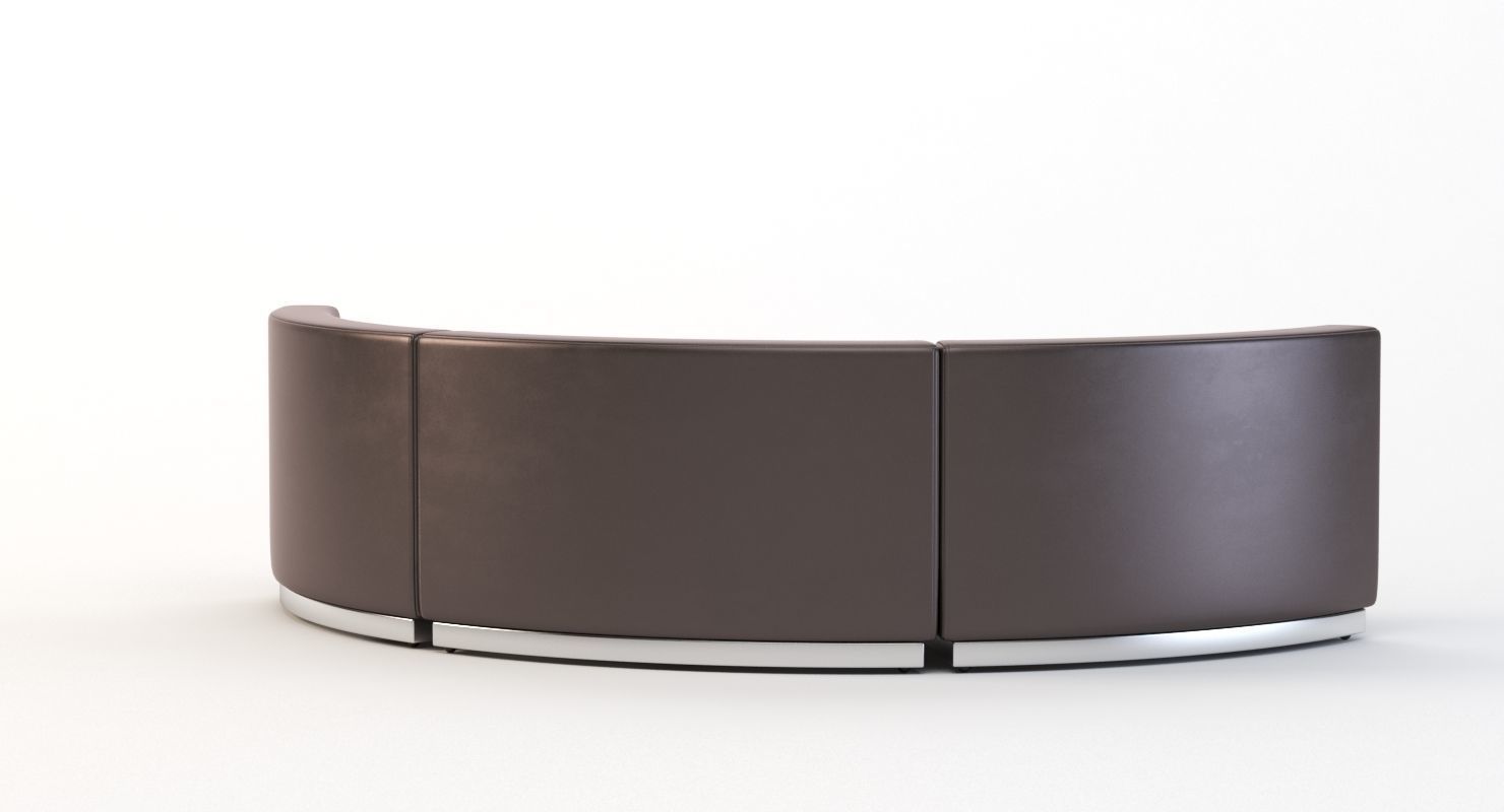 Krysten Sectional Three Seater Module Concave Round Sofa 3D model_4