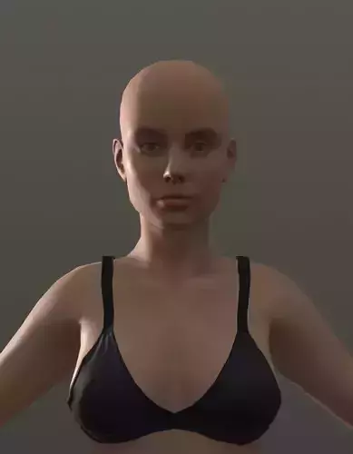 Girl Realistic Game Base Mesh with Rig and Texture