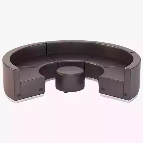 Krysten Sectional Five Module Concave Round Booth Sofa