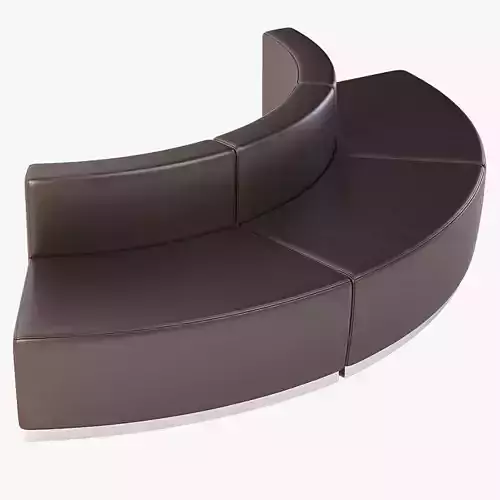 Krysten Round Modular Sectional Convex Bonded Leather Sofa