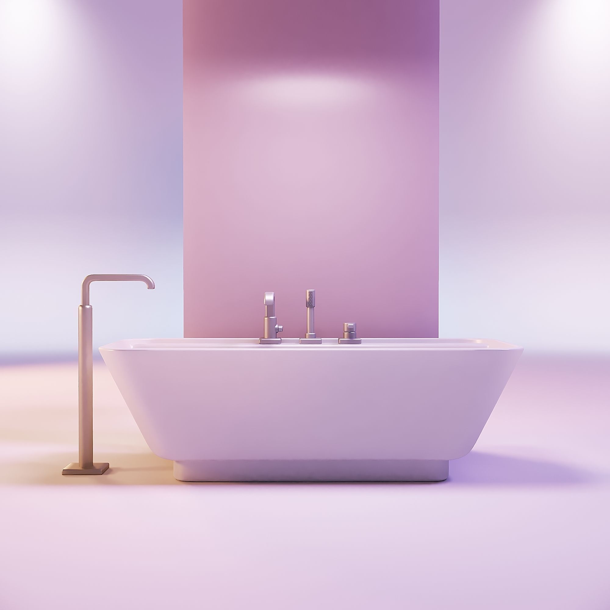 Miniature dollhouse furniture bath with faucet 3D print model_4