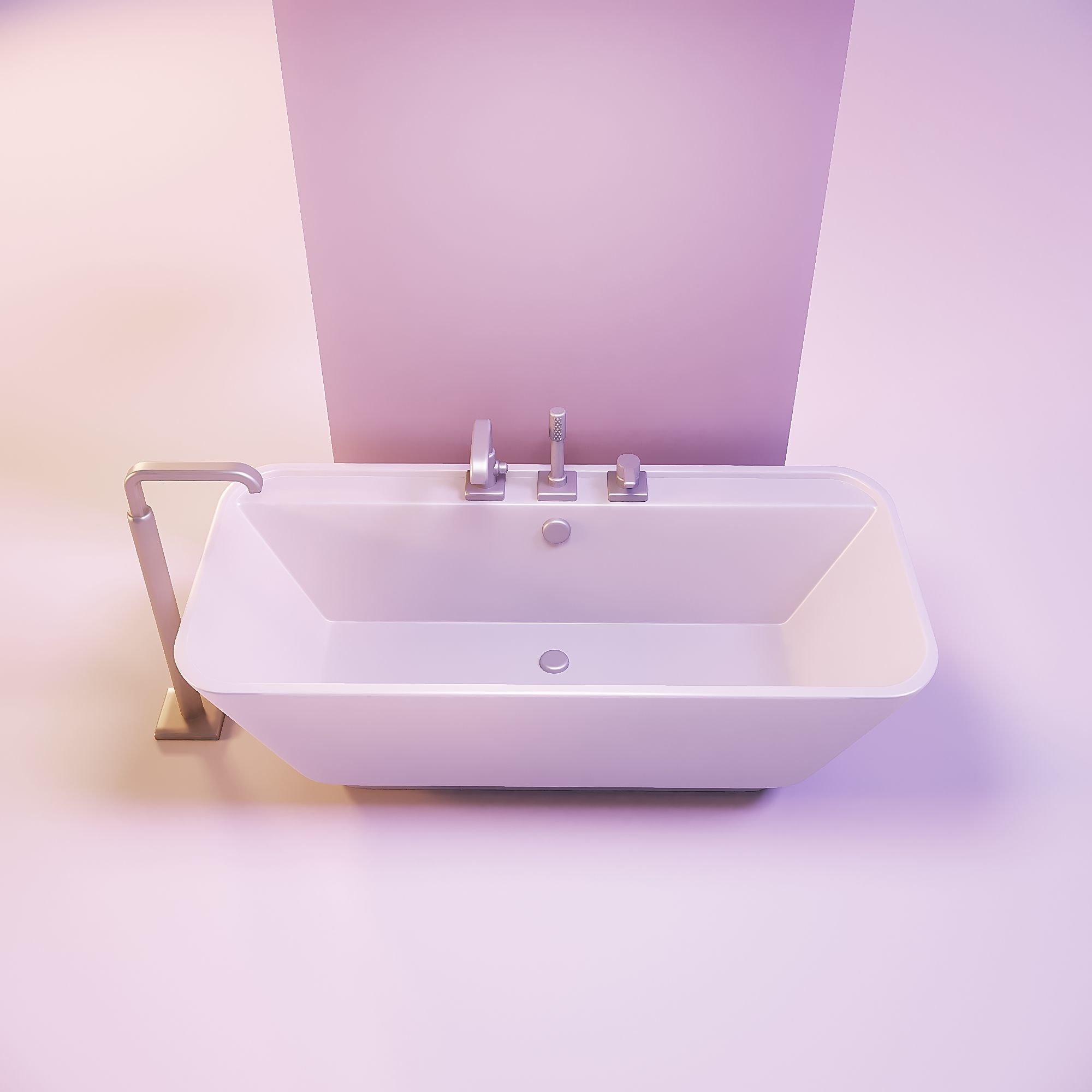 Miniature dollhouse furniture bath with faucet 3D print model_3