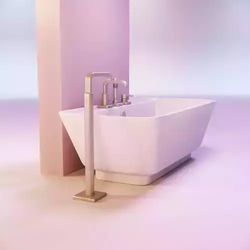 Miniature dollhouse furniture bath with faucet