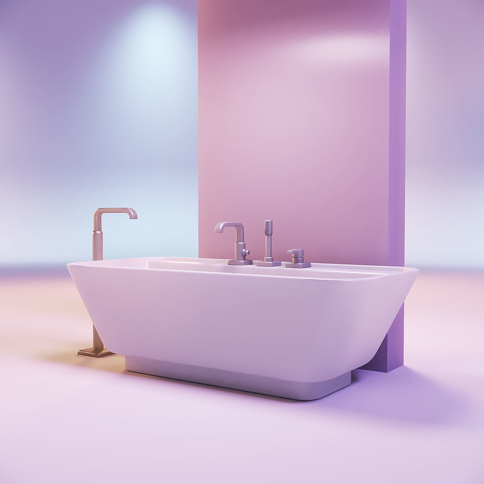 Miniature dollhouse furniture bath with faucet 3D print model_2