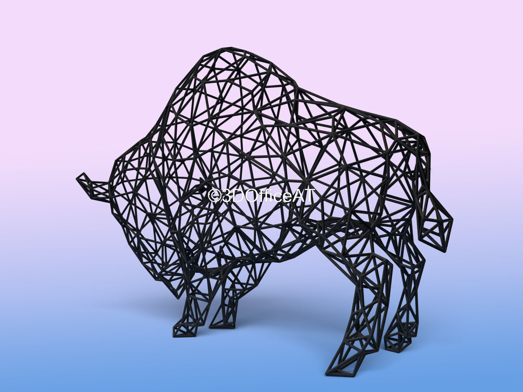 BUFFALO - WIRE ART 3D print model_4