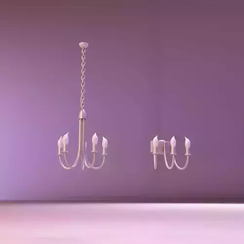 Dollhouse furniture Ceiling Light and Wall Sconce with Candle 3D print model
