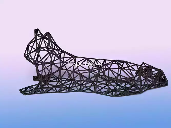 CAT LAYING - WIRE ART 3D print model