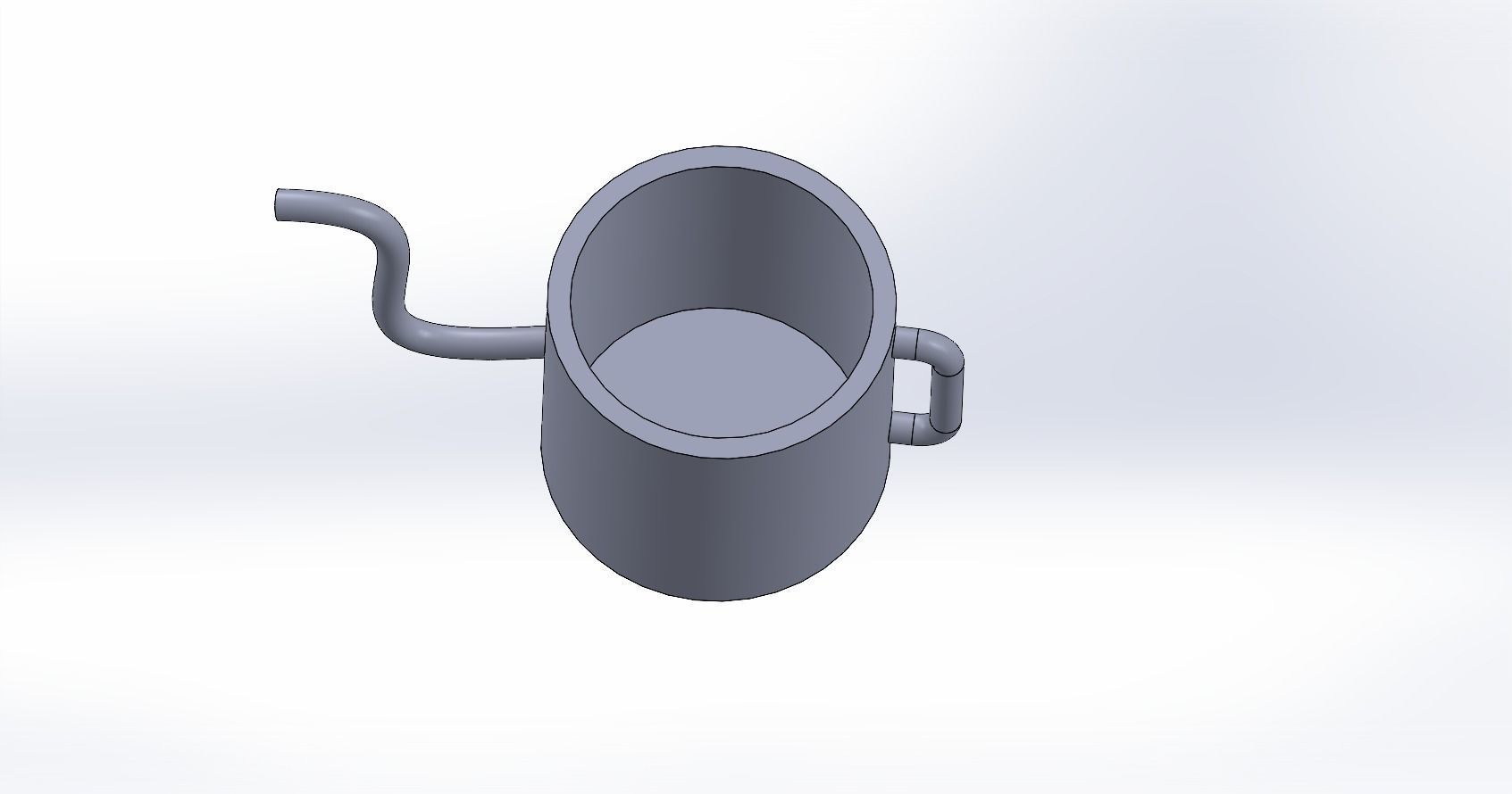 teapot metal pot with pipe 3D model_2