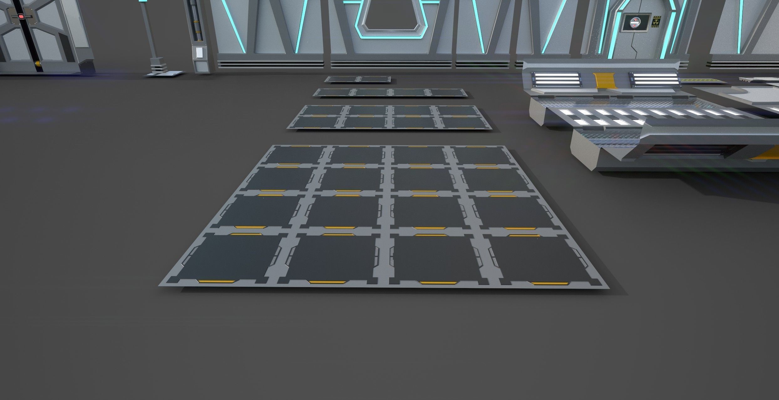 Sci-Fi Modular System Low-poly 3D model_2