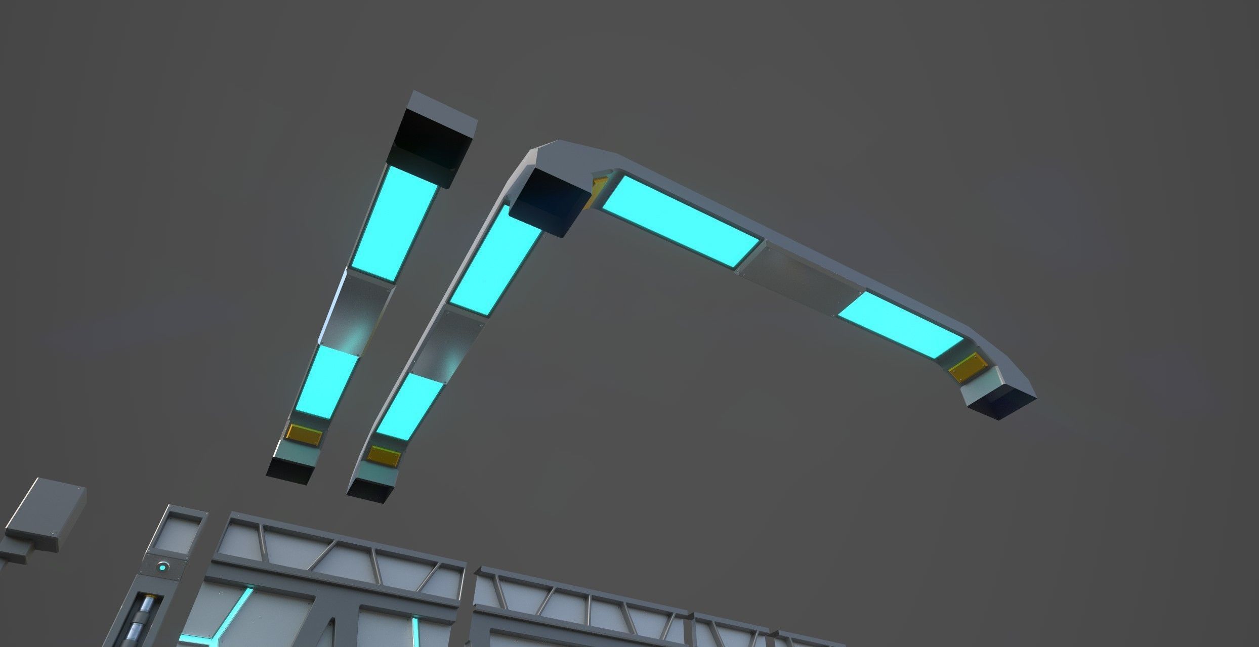 Sci-Fi Modular System Low-poly 3D model_3