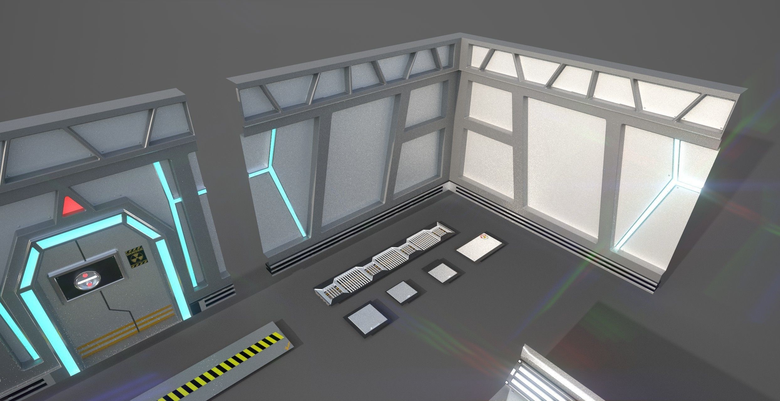 Sci-Fi Modular System Low-poly 3D model_10