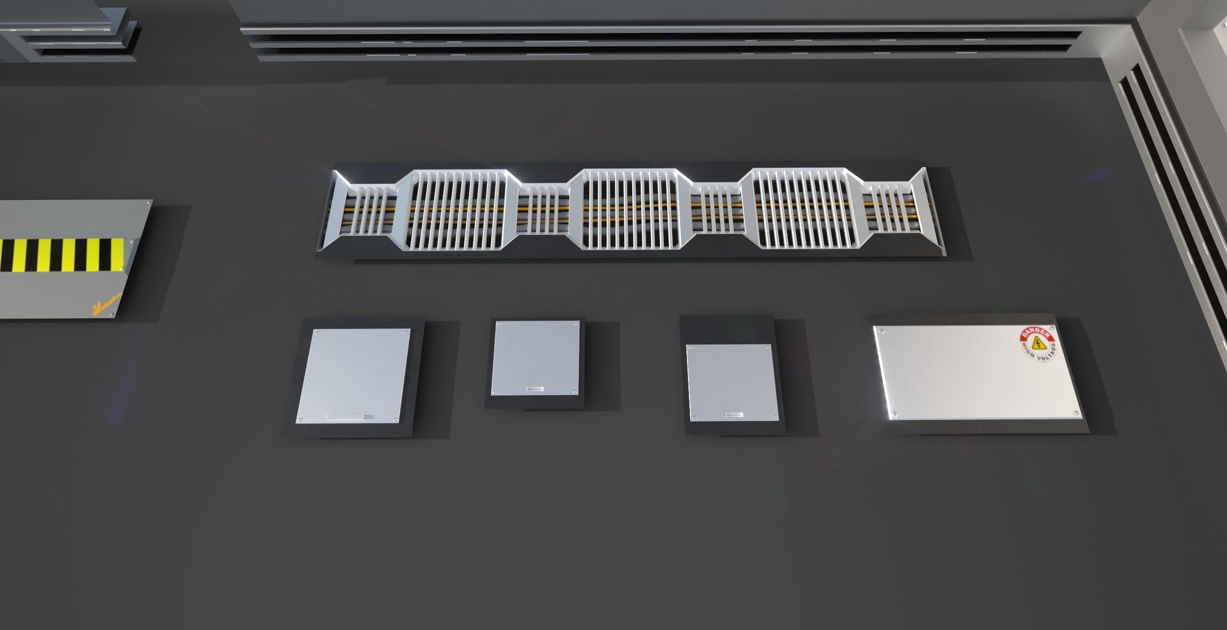 Sci-Fi Modular System Low-poly 3D model_11