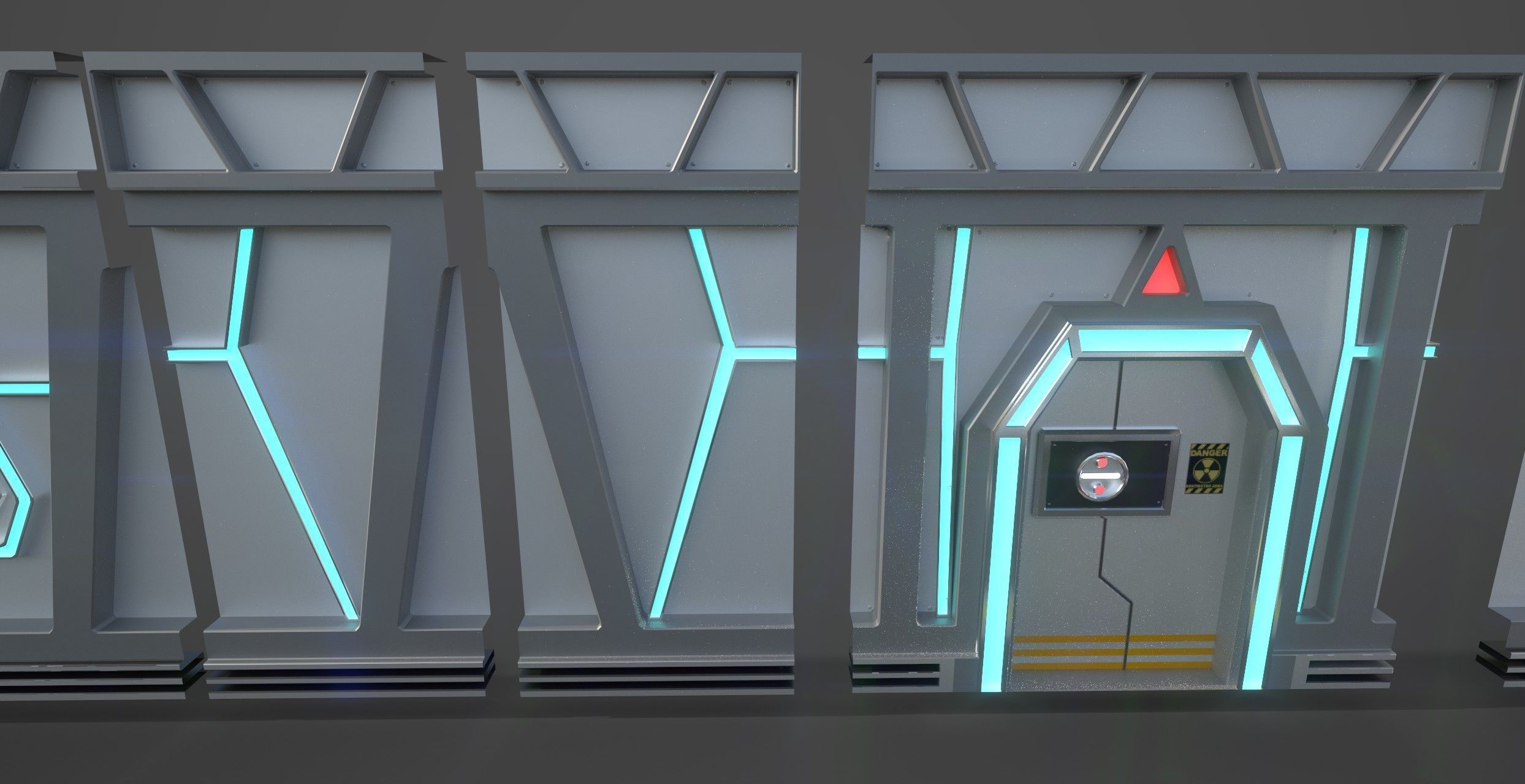 Sci-Fi Modular System Low-poly 3D model_9