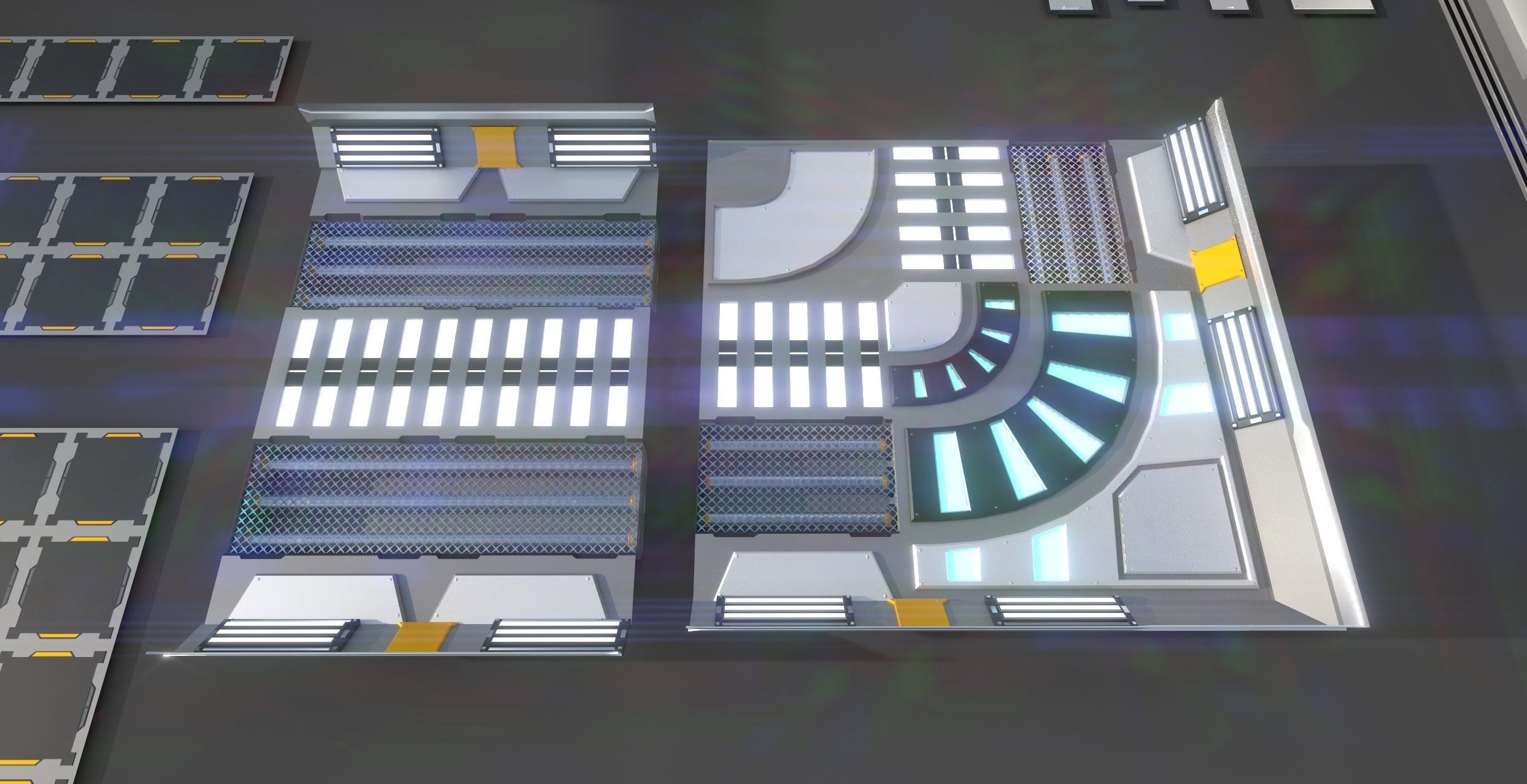 Sci-Fi Modular System Low-poly 3D model_1