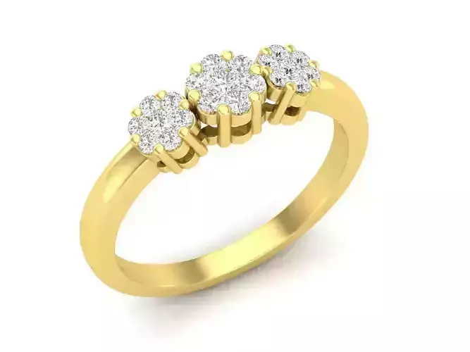 AV 381 Diamond Ladies Cluster Flower Ring