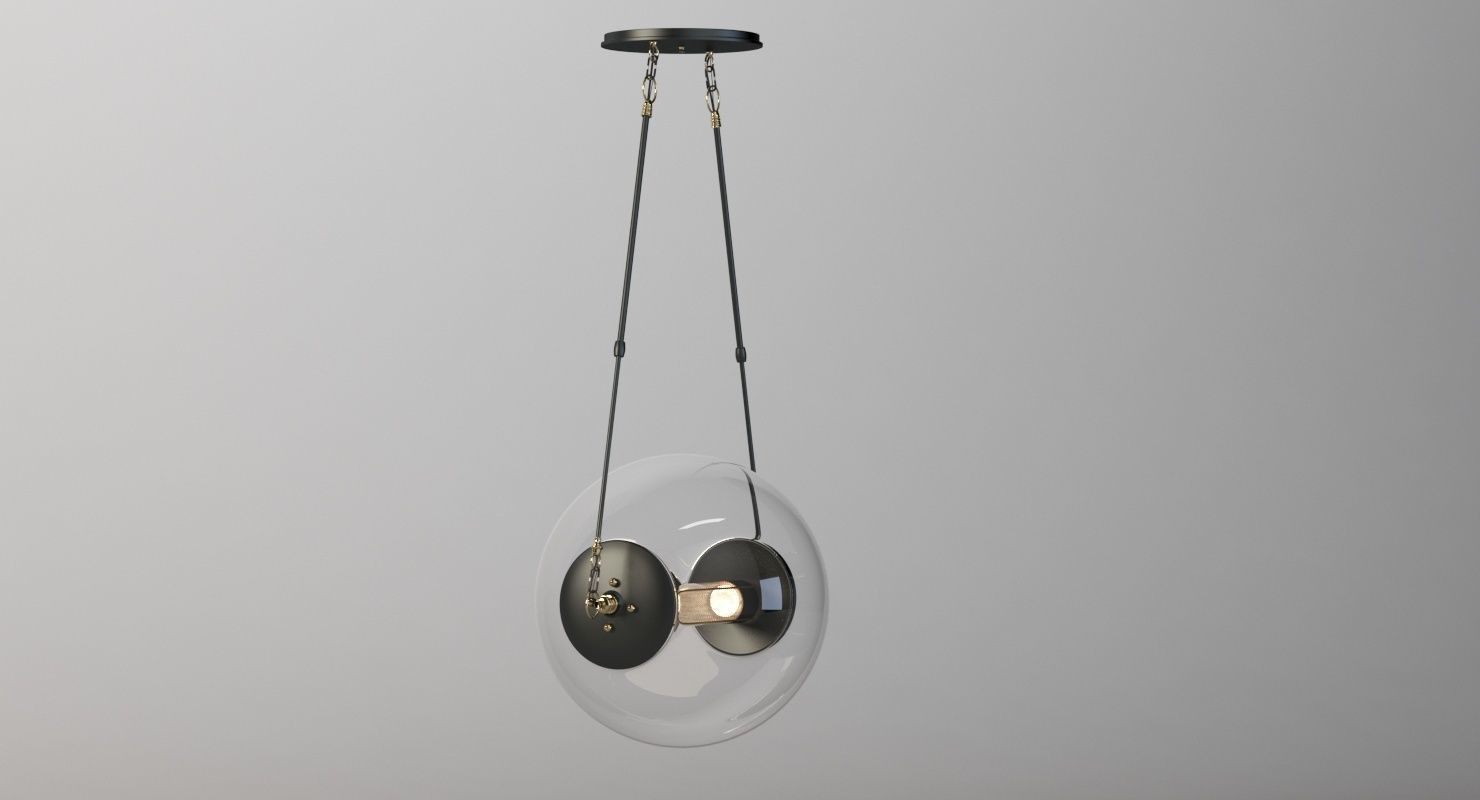 Hubbardton Forge Otto Sphere Glass Pendant Light Fixture 3D model_5