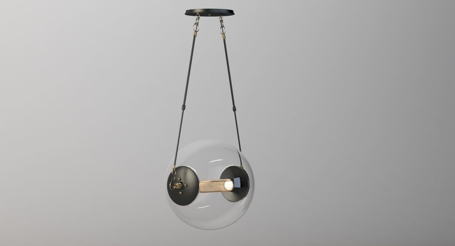 Hubbardton Forge Otto Sphere Glass Pendant Light Fixture 3D model_2