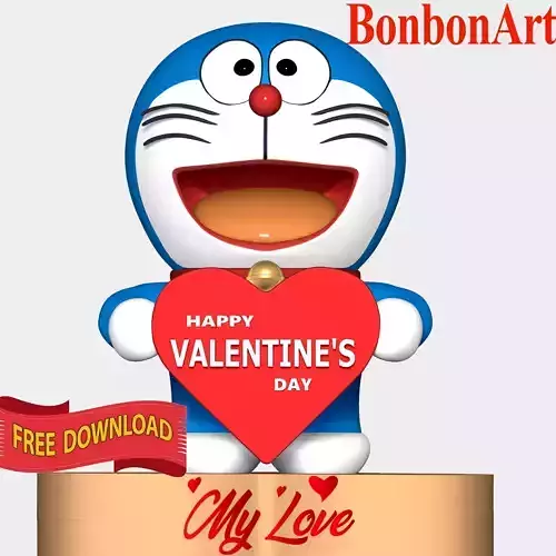 Doraemon - Valentine Day Free 3D print model