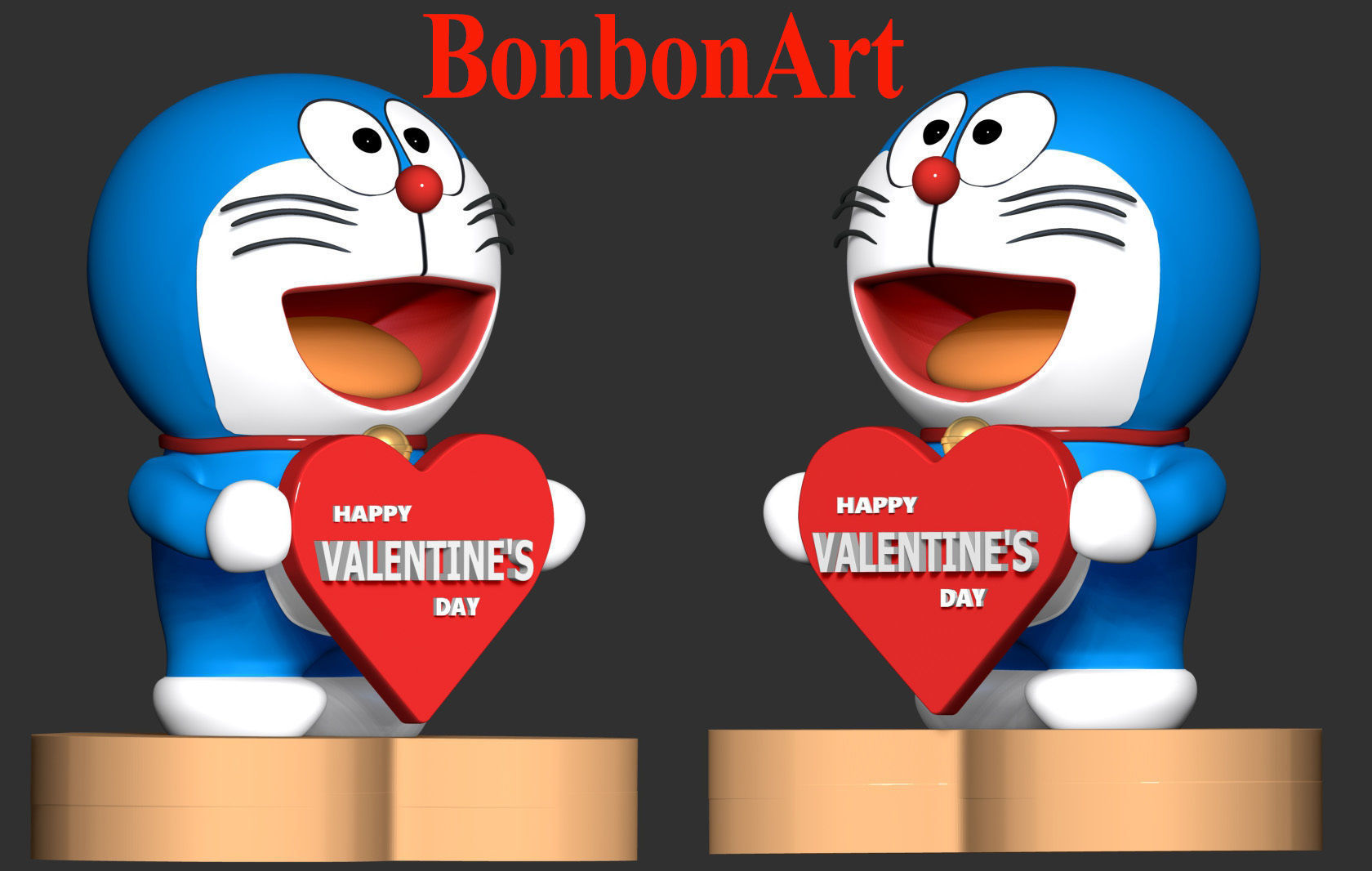 Doraemon - Valentine Day Free 3D print model_1
