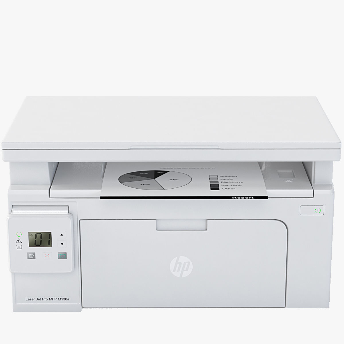 Hp Laserjet Pro M130nw Laser Printer 3D model_8