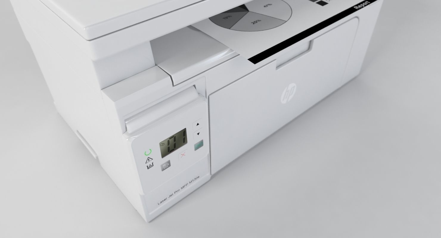 Hp Laserjet Pro M130nw Laser Printer 3D model_1