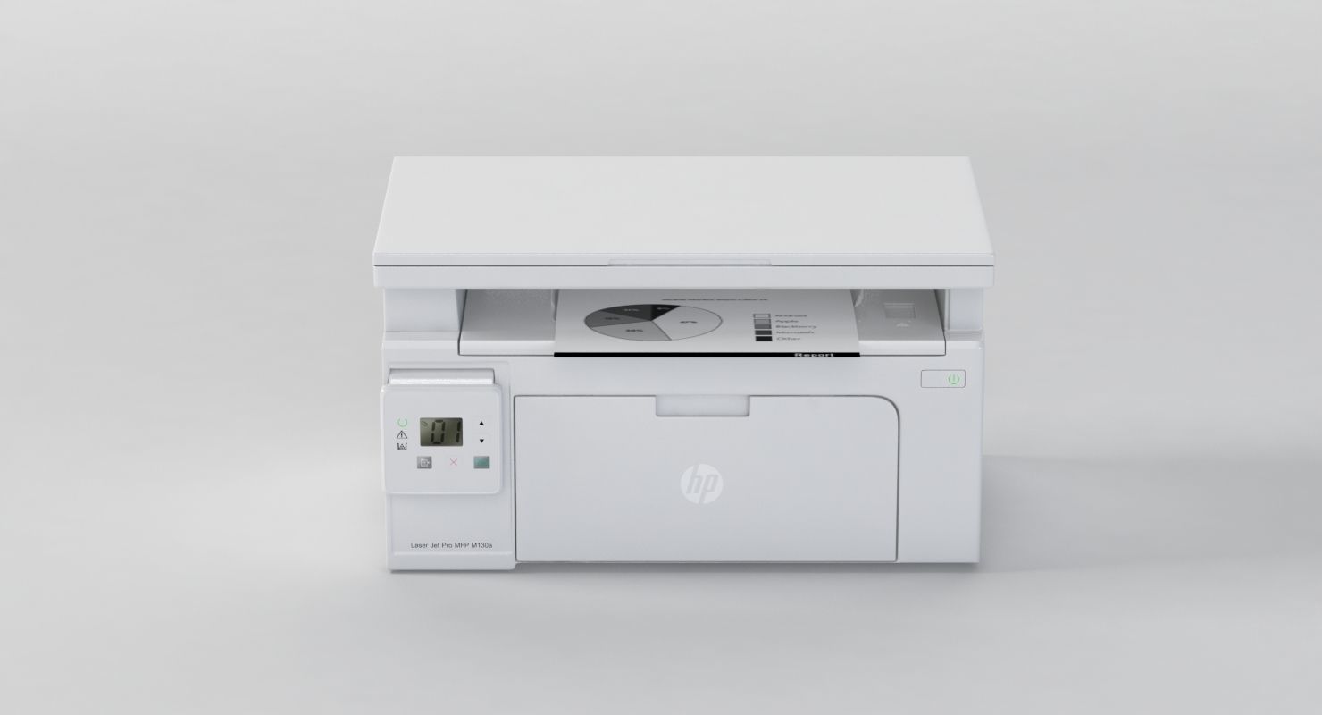 Hp Laserjet Pro M130nw Laser Printer 3D model_7