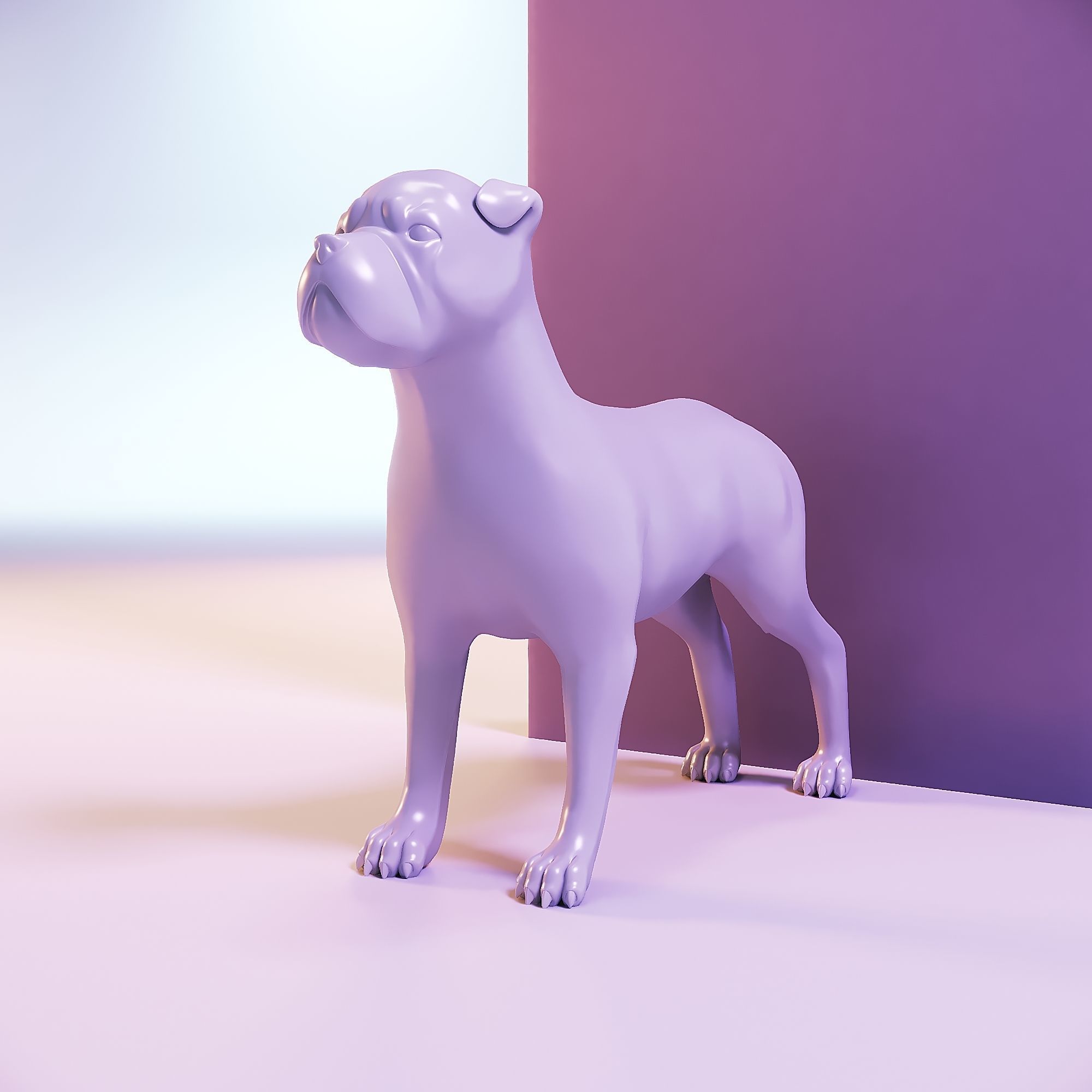 Miniature dollhouse dog buldog 3D print model_1