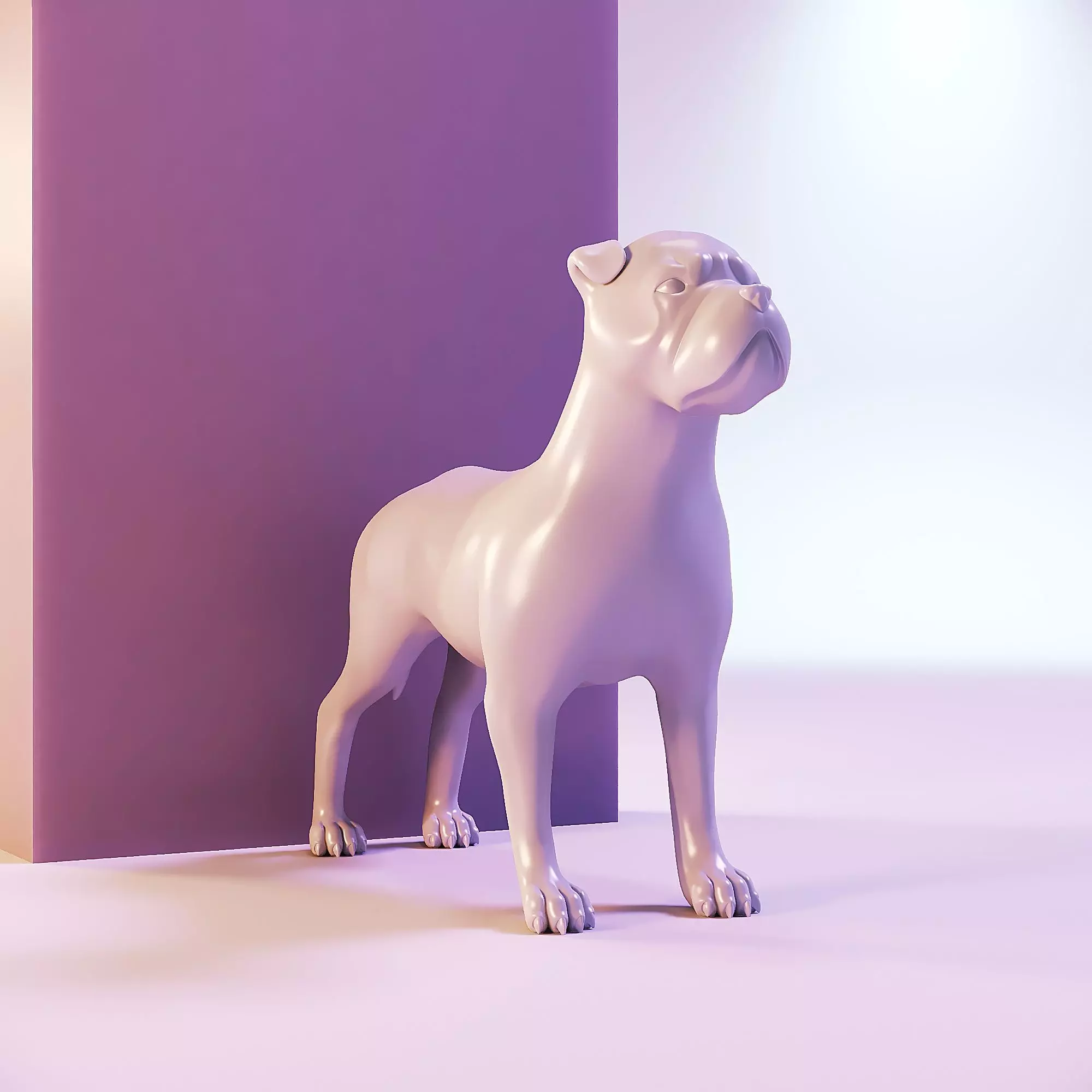 Miniature dollhouse dog buldog 3D print model_0