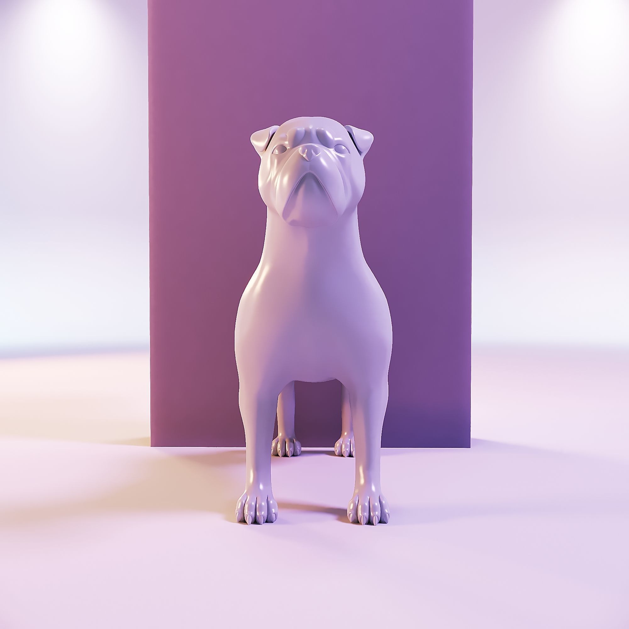 Miniature dollhouse dog buldog 3D print model_2