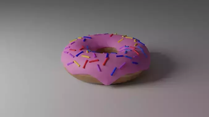 Donut 3D Model with sprinkles