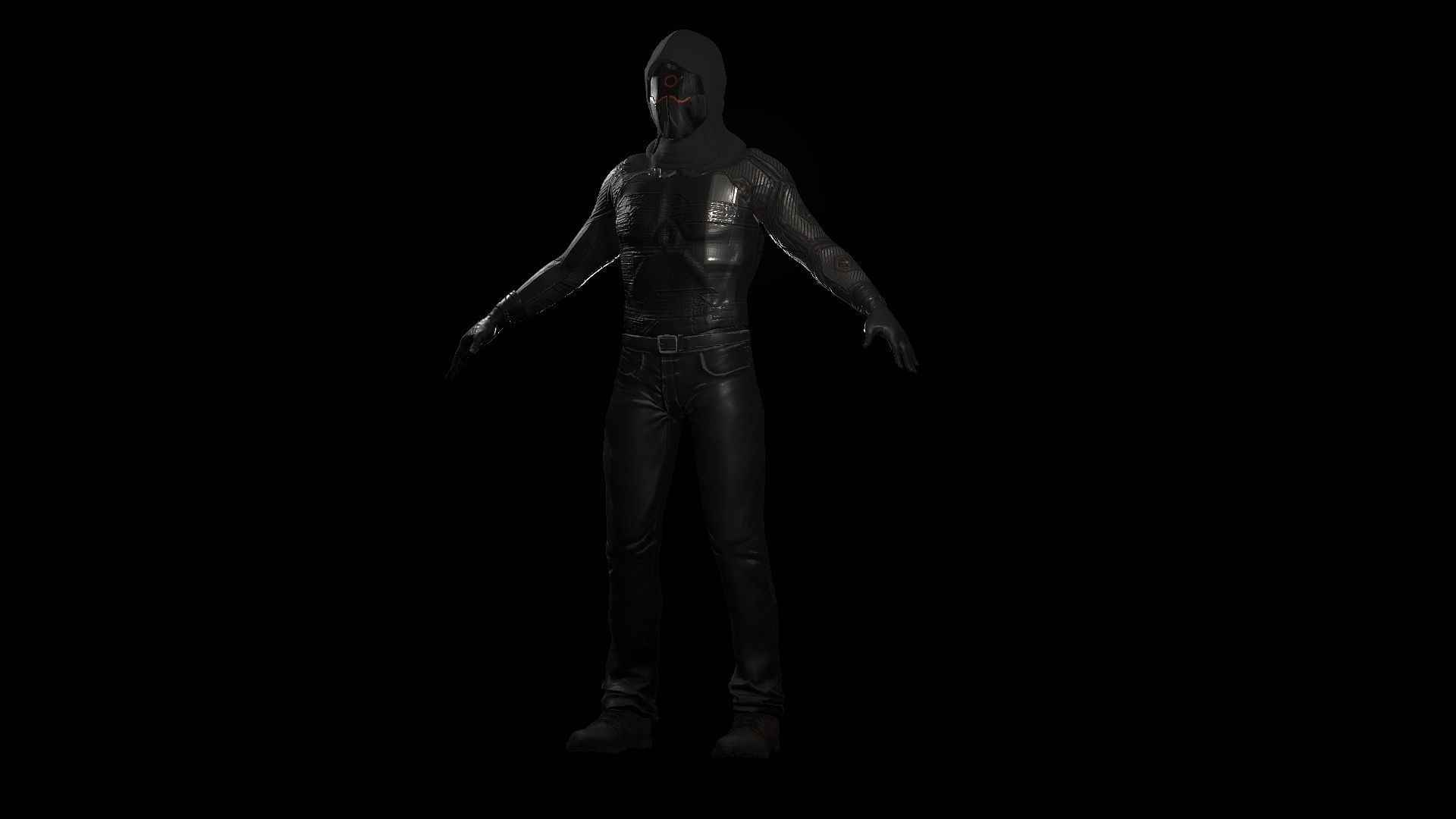 Cyberpunk Soldier Low-poly 3D model_3