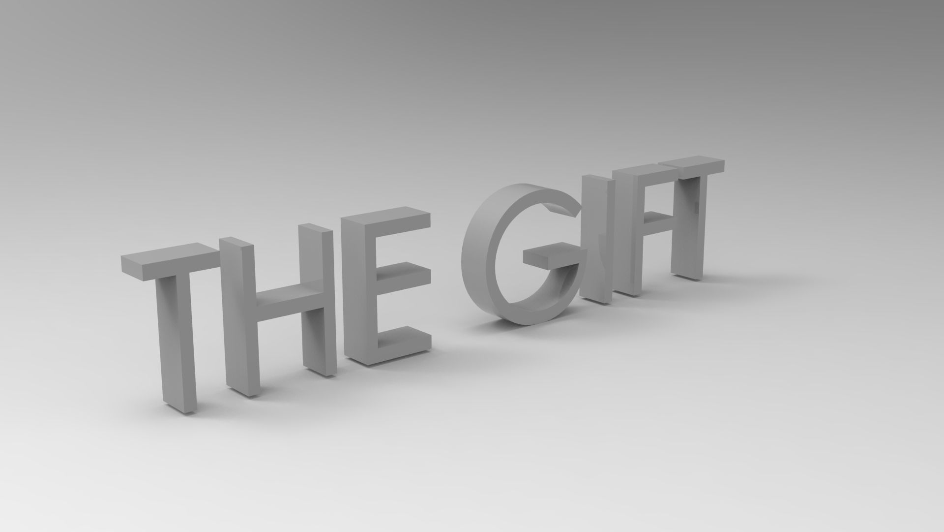 The gift text 3D model_3