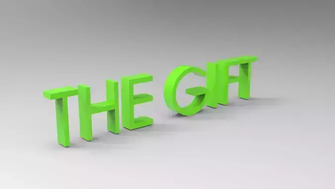 The gift text 3D model