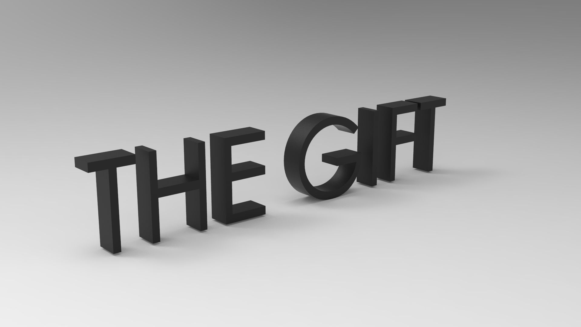The gift text 3D model_6