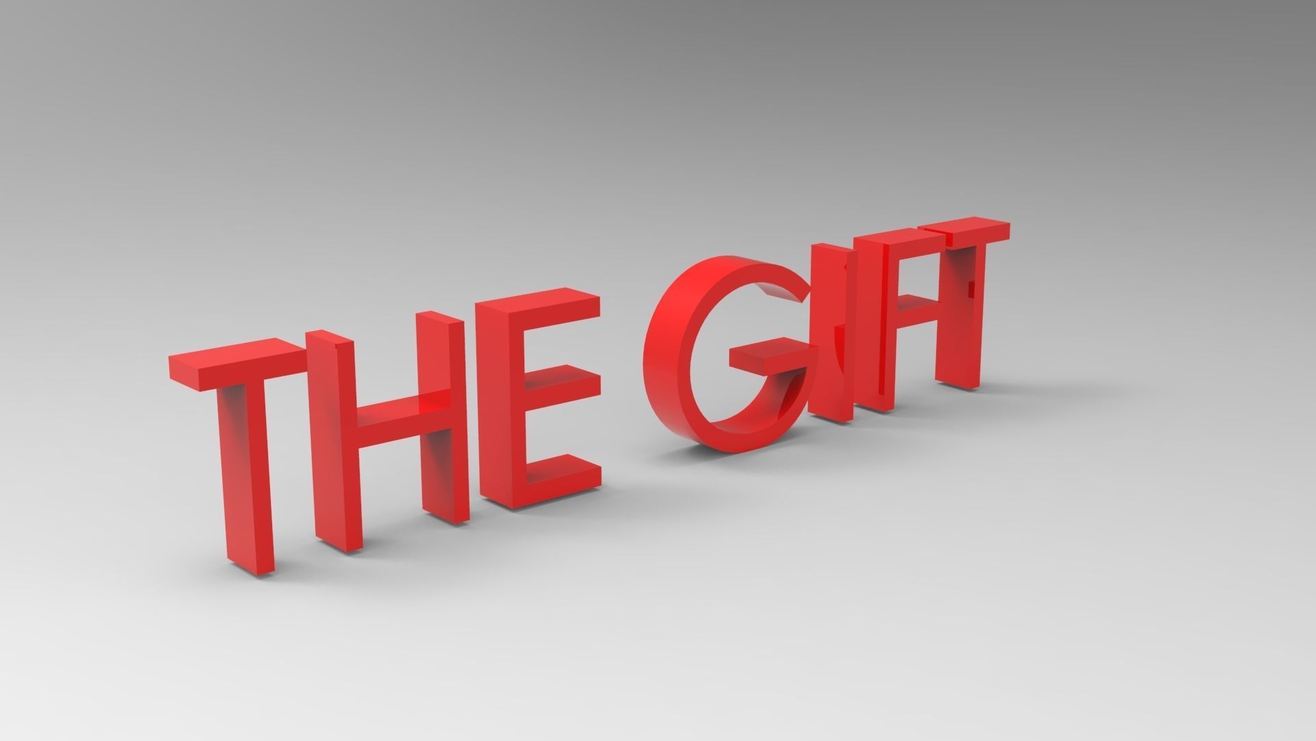 The gift text 3D model_5