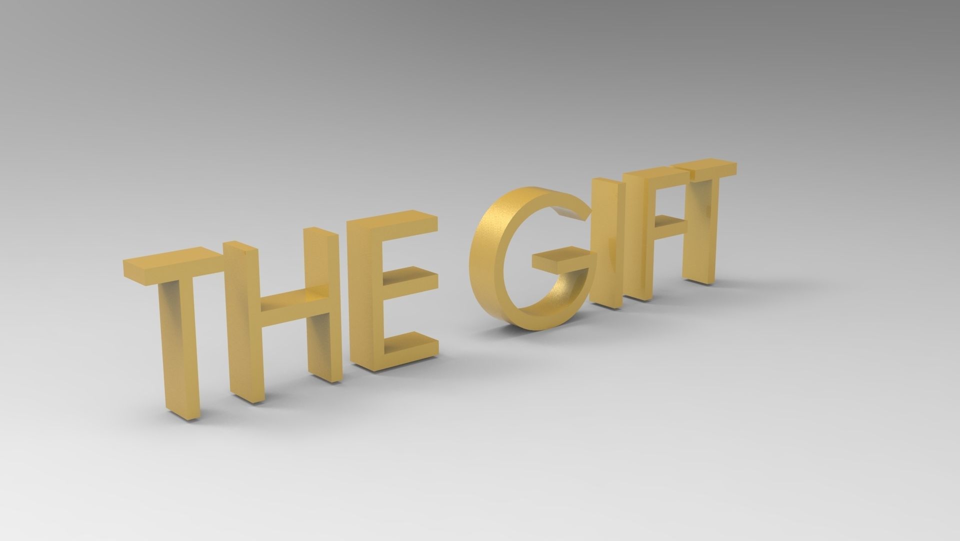 The gift text 3D model_7