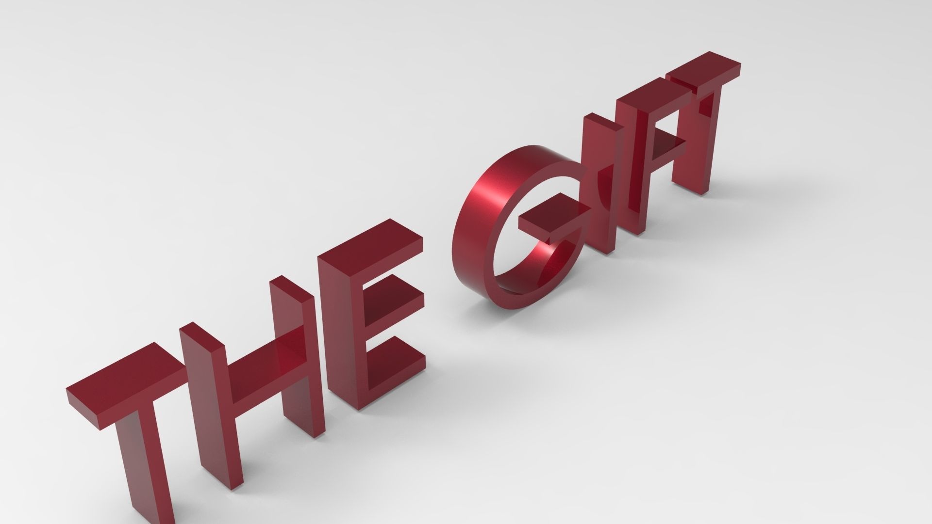 The gift text 3D model_10