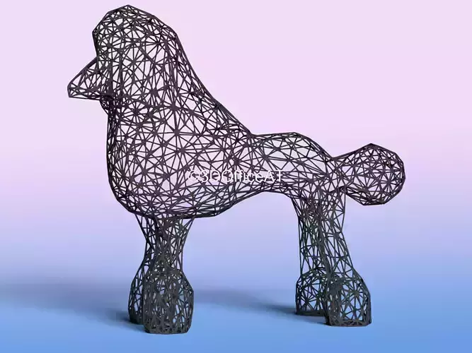 POODLE - WIRE ART FOR RESIN PRINTING