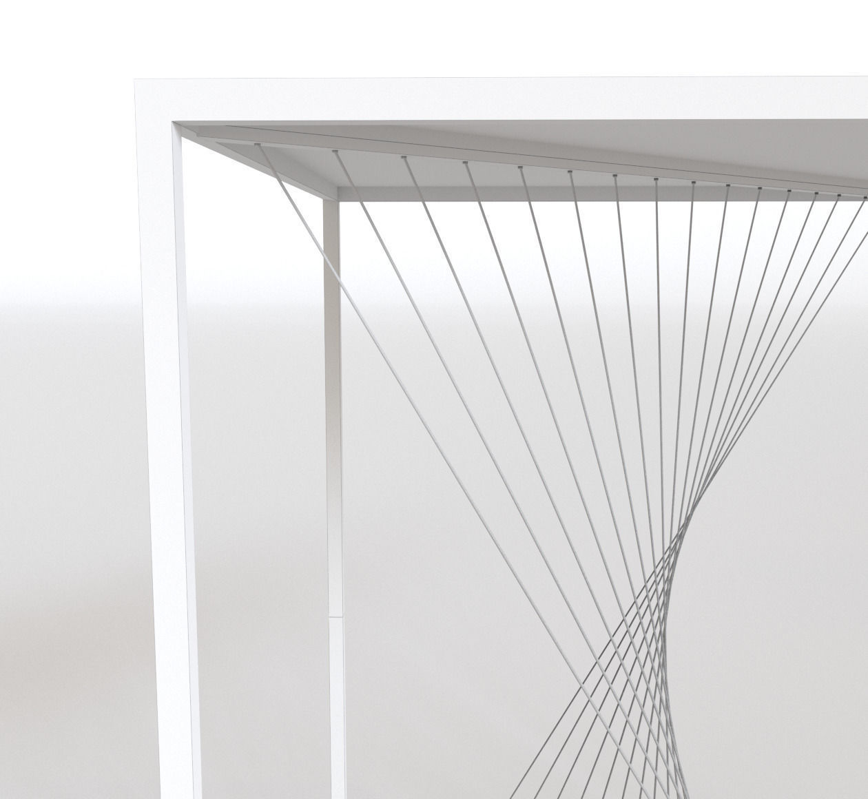 Metal coffee table with glass 3D model_6