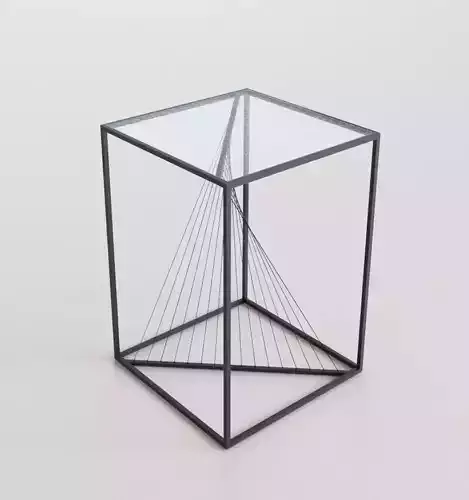 Metal coffee table with glass 3D model