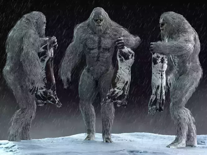 Yeti Bigfoot Low-poly 3D model
