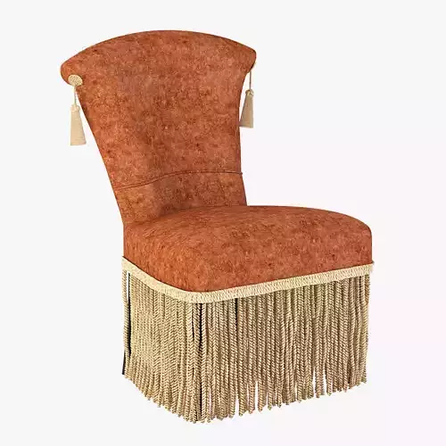Hollywood Regency Velvet Slipper Chair