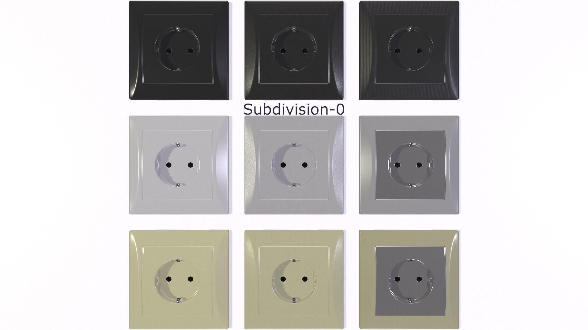 Power socket and light switch 3D model_14