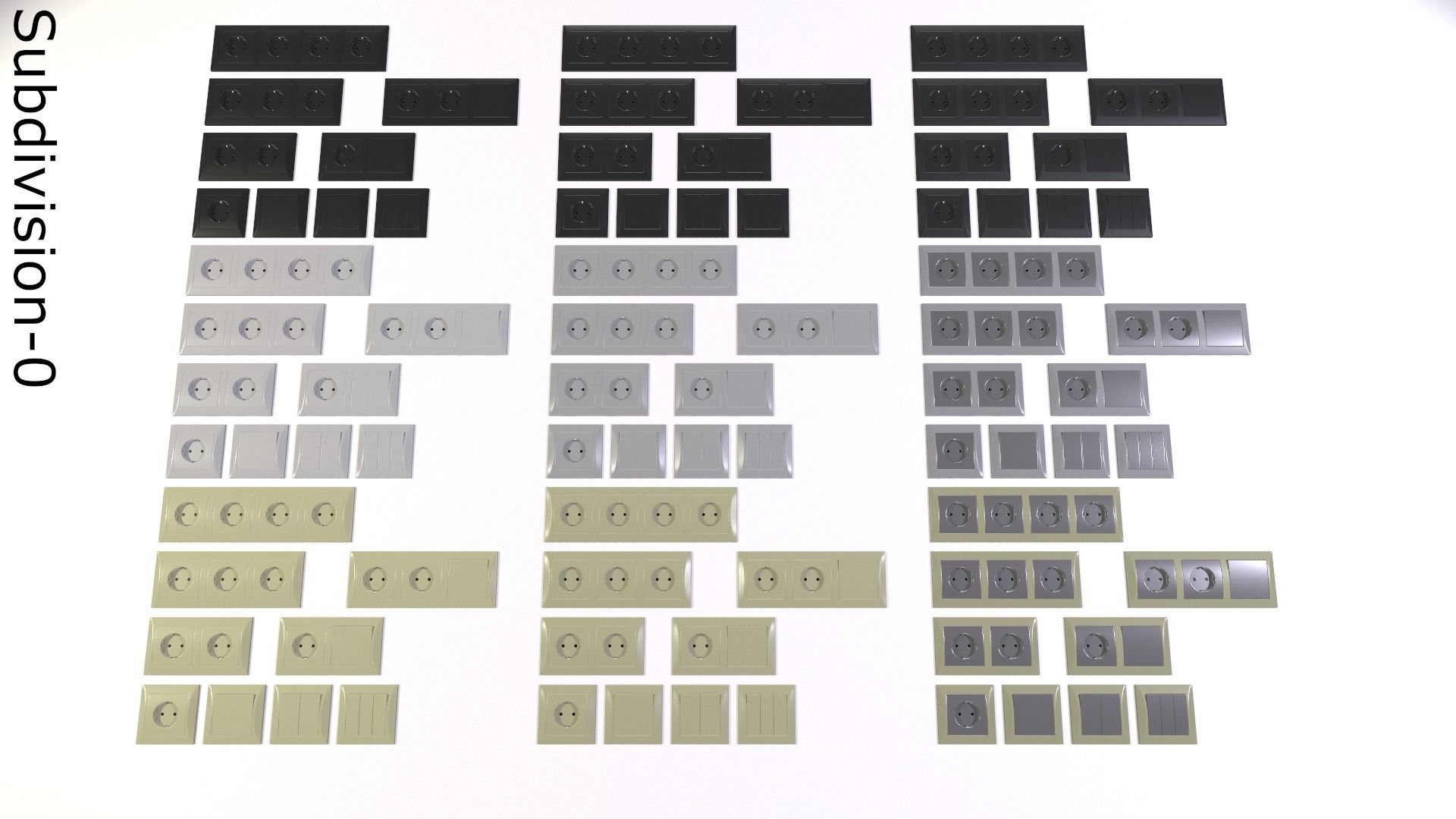 Power socket and light switch 3D model_3