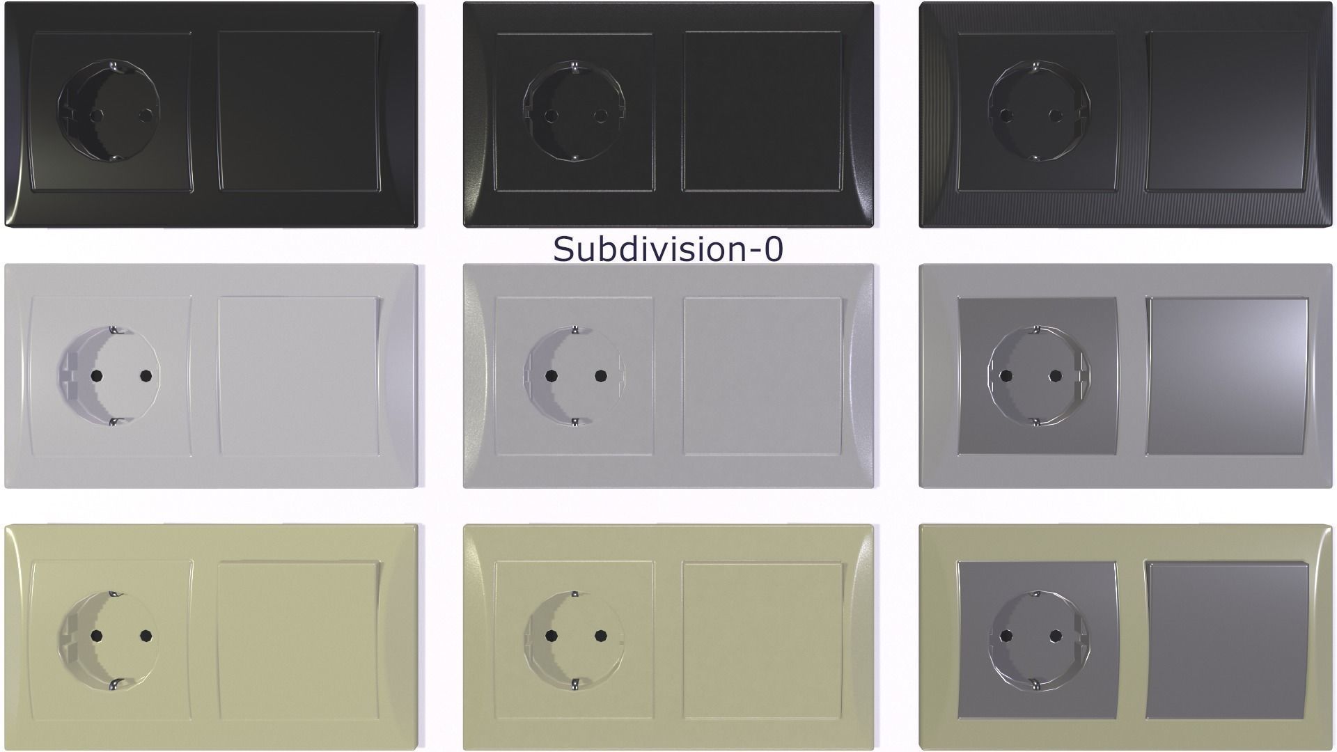Power socket and light switch 3D model_18