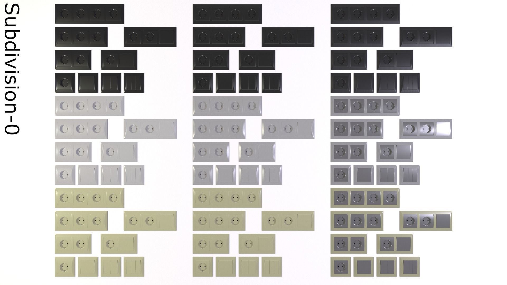 Power socket and light switch 3D model_4