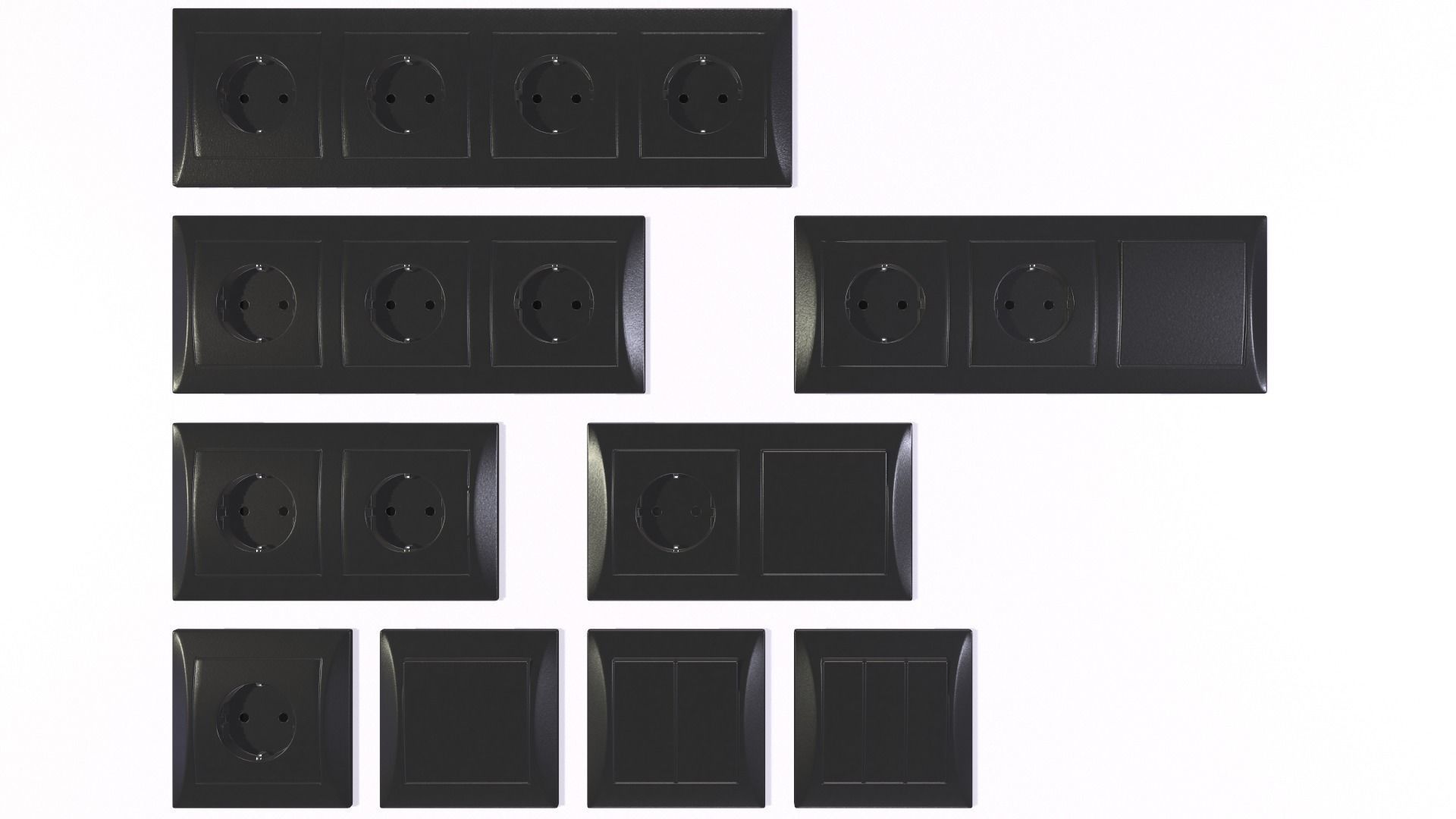 Power socket and light switch 3D model_6