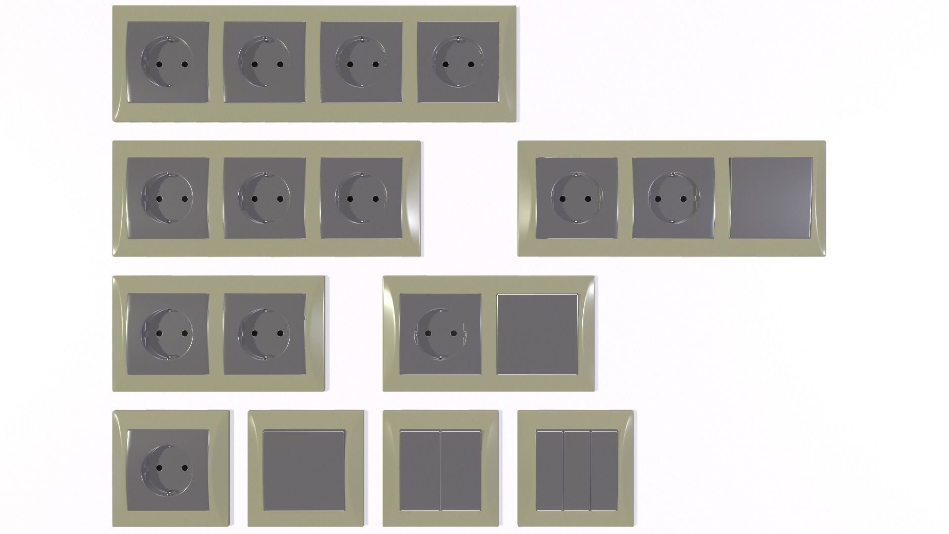 Power socket and light switch 3D model_13