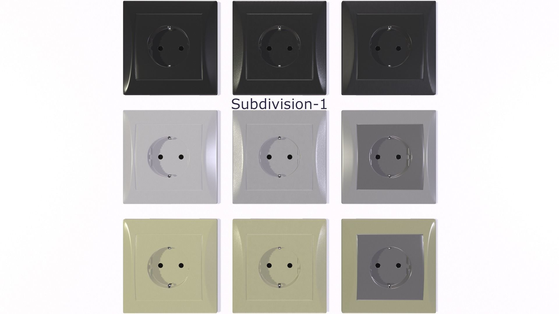 Power socket and light switch 3D model_15