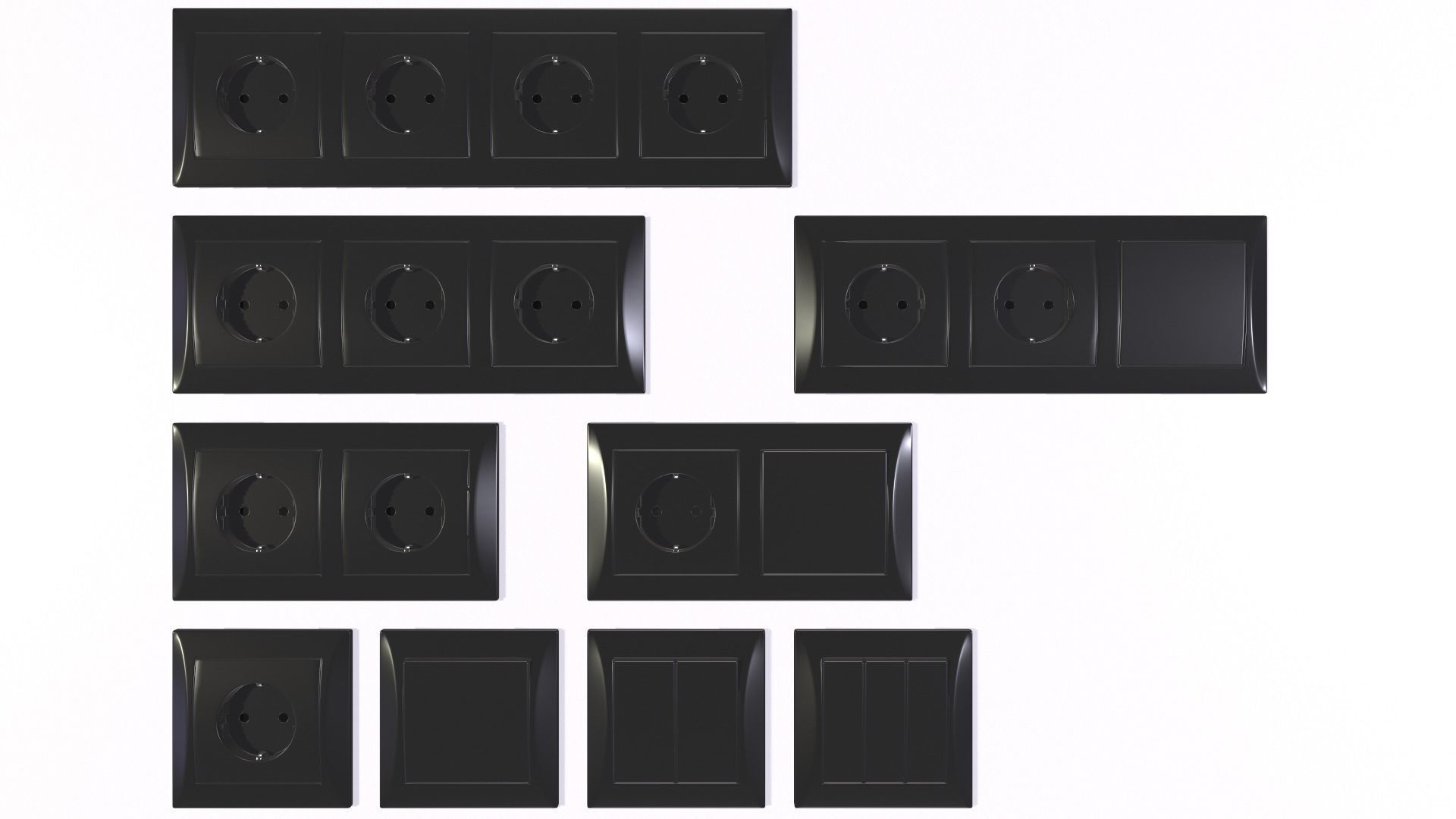 Power socket and light switch 3D model_5